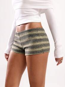 SHEIN BAE Women's Casual Fashionable Vintage Color Block Mini Shorts