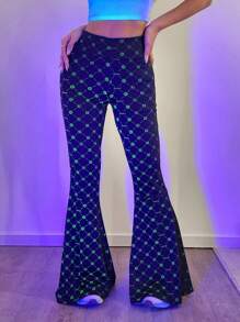 StreetHx Damen Lässig Leuchtendes Streifen Weite Hose