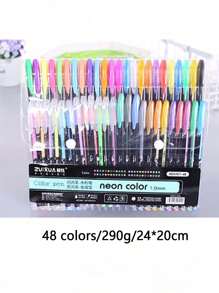 12-60pcs/Set Colorful Ballpoint Pens, 1.0mm Point Neutral Art Bullet Journaling Pens Back To School,Room Decor , Ramadan Decor, Home Decor, Bathroom Decor