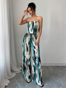 Rafferiza 2 件套女士优雅褶皱吊带背心和阔腿裤 - 彩色 - 查看 6