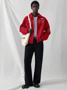 Manfinity VCAY 男士针织休闲前开宽松夹克，适合年轻人日常穿着