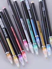 12-60pcs/Set Colorful Ballpoint Pens, 1.0mm Point Neutral Art Bullet Journaling Pens Back To School,Room Decor , Ramadan Decor, Home Decor, Bathroom Decor