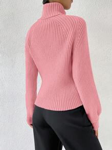 Calvaya Women Casual Minimalist Turtleneck Raglan Sleeve Sweater, Autumn/Winter