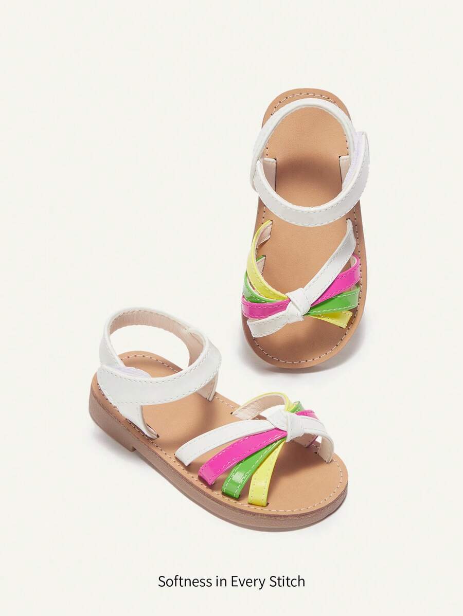 Cozy Pixies Multicolor Contrast Colorblock Stylish All-Match Interesting Princess Casual Baby Flat Sandals For Summer