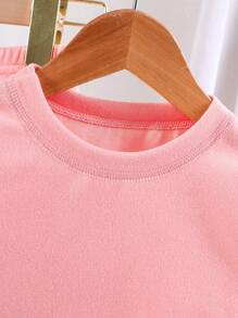 Chłopięcy T-shirt z podszewką termiczną i długim rękawem oraz spodnie z elastyczną talią, 2 sztuki, zestaw, odpowiedni na wiosnę, jesień i zimę, do noszenia w pomieszczeniach i na zewnątrz, w tym do szkoły