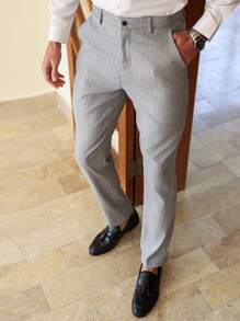 Manfinity Mode 男士休闲商务简约斜口袋西装裤