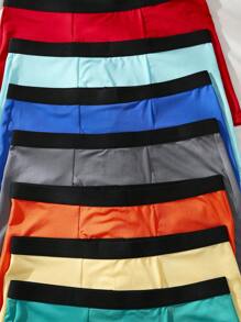 Set de 7 calzoncillos tipo bóxer de seda de leche de unicolor casual para adolescentes varones