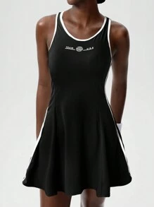 VARSITIE Mono deportivo de mujer con sujetador incorporado, camiseta sin mangas, transpirable, para tenis, golf y otros deportes, con falda corta