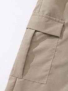 SHEIN 2pcs/Set Tween Girls Letter Print Short Sleeve T-Shirt And Cargo Pants, Casual Street Style, Spring/Summer,Holiday,Summer,Travel