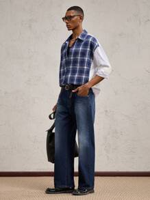 AKNOTIC Party 男士梭织宽松落肩翻领长袖休闲夹克，适合秋冬季日常穿着 - 彩色 - 查看 2