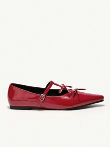 CUCCOO CHICEST Giày bệt nữ thoải mái nơ đỏ - Đỏ - Xem 8