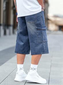 Manfinity EZcore 男士牛仔中长休闲短裤，简约时尚日常穿着