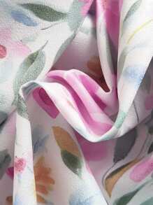 Souflis Souflis 女婴春夏花卉水彩印花收腰蝴蝶结无袖公主裙，优雅适合外出、野餐、下午茶、派对、生日，0-3 岁 - 粉色 - 查看 6