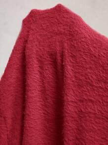 AKNOTIC Business Casual Men's Relaxed Fit Crewneck Drop Shoulder Long Sleeve Casual T-Shirt, Suitable For Autumn/Winter, Everyday Wear, Letter Graphic With Flocking, Green Contrast - Red - View 10