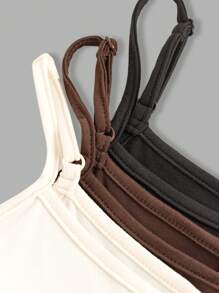 SHEIN Girlism 3 件套 Tween 女童修身休闲运动基本款吊带背心套装