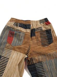 Manfinity Homme Men's Front Tie Block Patchwork Casual Jeans - Multicolor - View 6