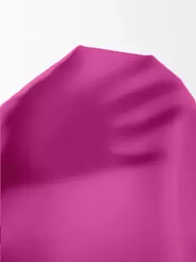 SHEIN Unity 女士开衫，泡泡袖衬衫，女士上衣，领结带 - 玫紅色 - 查看 7