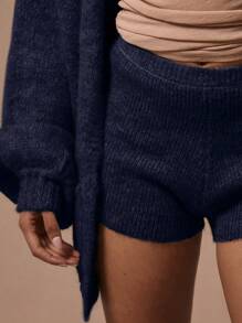 MUSERA Western Knit Mini Sweater Shorts Spring Y2K 90's Casual Cute - Royal Blue - View 5