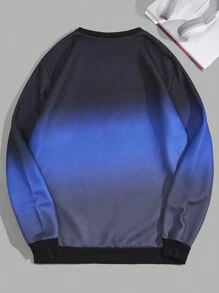 RueChic Men Ombre Printed Special Design Regular Sweatshirt - Black - View 2