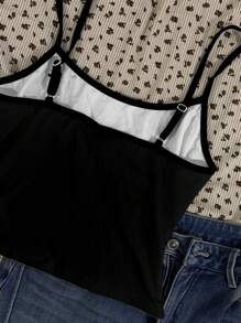 Attitoon 女士休闲骷髅图案性感吊带紧身背心，适合夏季 - 白色 - 查看 3