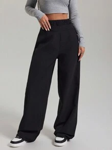 EURMUSE 女式纯色平角裤腰细节裤