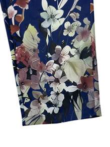 Manfinity Mode Men's Floral Print Pocket Straight Leg Casual Suit Pants