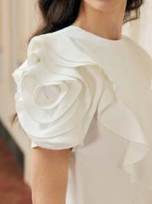 ZEYLAH MONO DE PERNERA ANCHA ASIMÉTRICO CON PUÑO VOLANTE