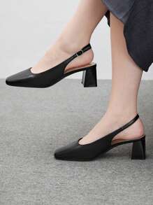 CUCCOO BIZCHIC Women's Fashion Party Elegant Solid Color High Heels Spring Break Easter - Black - View 3