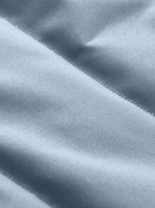 Manfinity Homme 1pc Men's Thermal Lined Zipper Vest Coat In Loose Fit - Light Grey - View 4