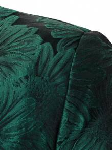 Manfinity AFTRDRK 男士撞色长袖前扣休闲西装外套，复古绅士风格燕尾服西装外套 - 綠色 - 查看 5