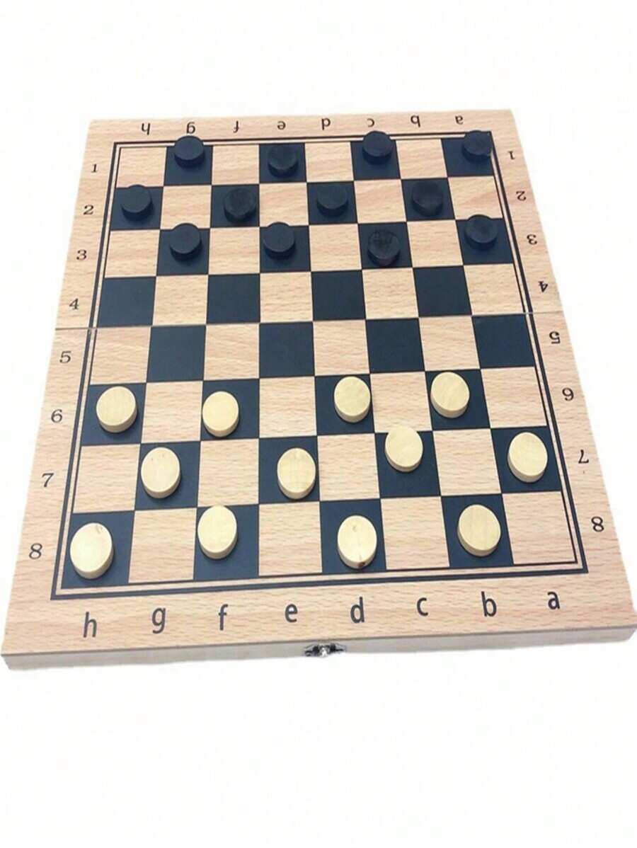 1pc Reversible Wooden Board For Chess,Checkers & Tic-Tac-Toe - 24 ...