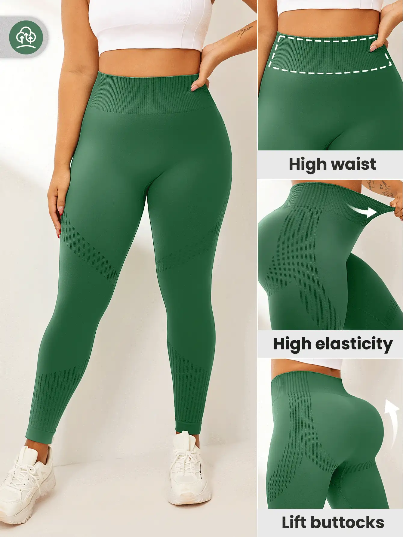 Easithlete 女士大码无缝运动紧身裤，冬季