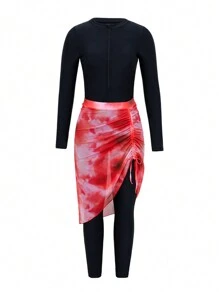 Swim Shayni Traje de baño para mujer de estilo medio oriental para Primavera, conjunto de cubierta con manga larga y pantalón conservador, unicolor negro de natación modesta, burkini árabe - Multicolor - Ver 7