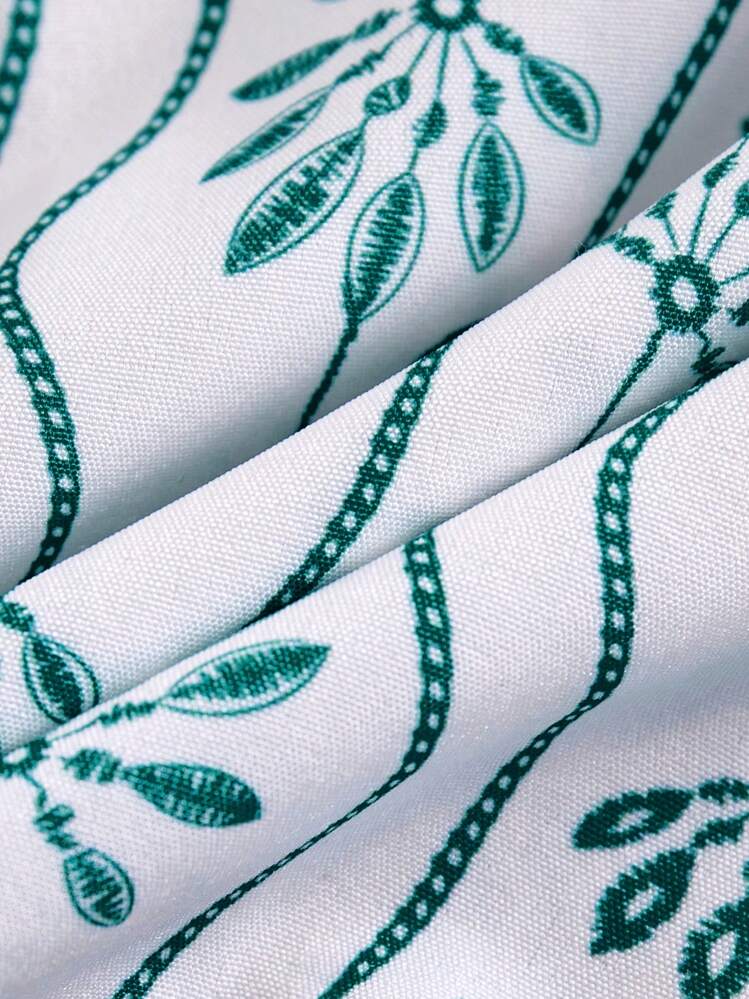 Travachic KIDS 女婴花卉印花荷叶边上衣和裤子 2 件套，夏季假期 - 綠色 - 查看 5