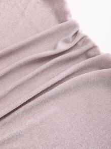 Sweetra Đầm suông ôm eo xếp ly hở lưng thường ngày cho nữ - Hồng - Xem 3