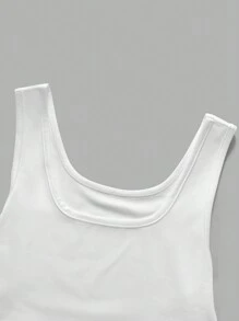 SHEIN Teen Girls' Casual Versatile Minimalist Solid Color Pleated Camisole