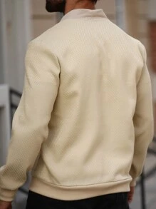 Manfinity Homme Men's Autumn/Winter Long Sleeve Contrast Color Cargo Pocket Jacket - Khaki - View 2