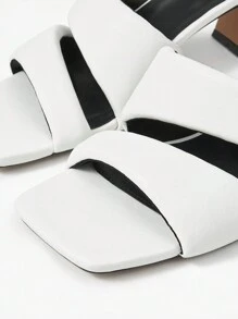 MOTF PREMIUM 女士方头粗跟凉鞋，简约时尚