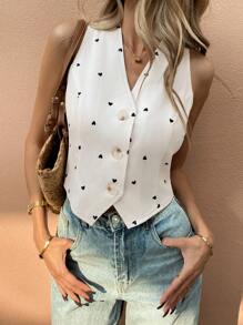 SHEIN Frenchy 女士无袖休闲衬衫，日常穿着的简约时尚