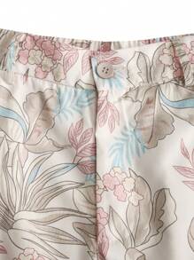 Manfinity Homme Men's Floral Print Pocketed Button Casual Shorts Men Vacation Men Beach Shorts - Multicolor - View 4