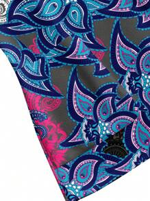 Paisley Flower Print Short Sleeve Women's Healthcare Scrub Uniform Top - White - View 3