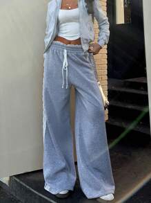 Muchica 女士纯色拼布前系带休闲运动裤，日常休闲装