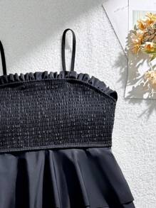Tankini 2 piese Teen Girl Noua colecție 2025, Culoare uni, Potrivit pentru spa, plajă, piscină, modă, ocazional, vară, cadou