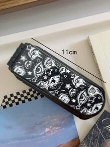 ROMWE Kawaii 1 件骷髅图案折叠发梳带镜子，便携方便，图案位置随机