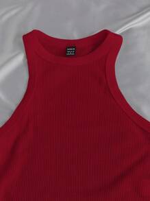 SHEIN Essnce 2 件套女士针织背心和裤子套装 - 玫瑰紅 - 查看 5