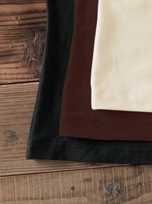 SHEIN EZwear 3pcs/Set Women English Graphic Crew Neck Tight Fit Long Sleeve T-Shirt Set, Casual Spring & Autumn Back To School - Multicolor - View 7