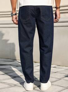 EGENSIO 男士前扣口袋简约牛仔裤，休闲日常穿着