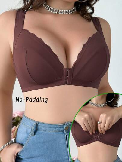 Plus Size Adjustable Front-Button Wireless Bra