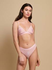 TryMe Damen Lässig Unterwäsche-Slips mit Herz-Stickerei im minimalistischen Mode-Stil für den täglichen Gebrauch