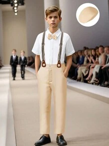 SHEIN Tween Boy Formal Suit, For Wedding, Wedding Guest, Pageboy, Ring Bearer